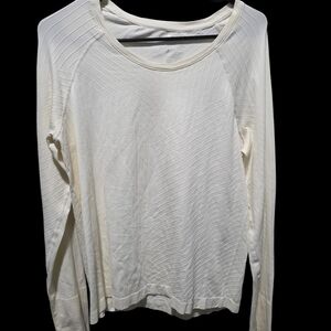 all in motion Cream Long-Sleeve Textured Lightweight Top